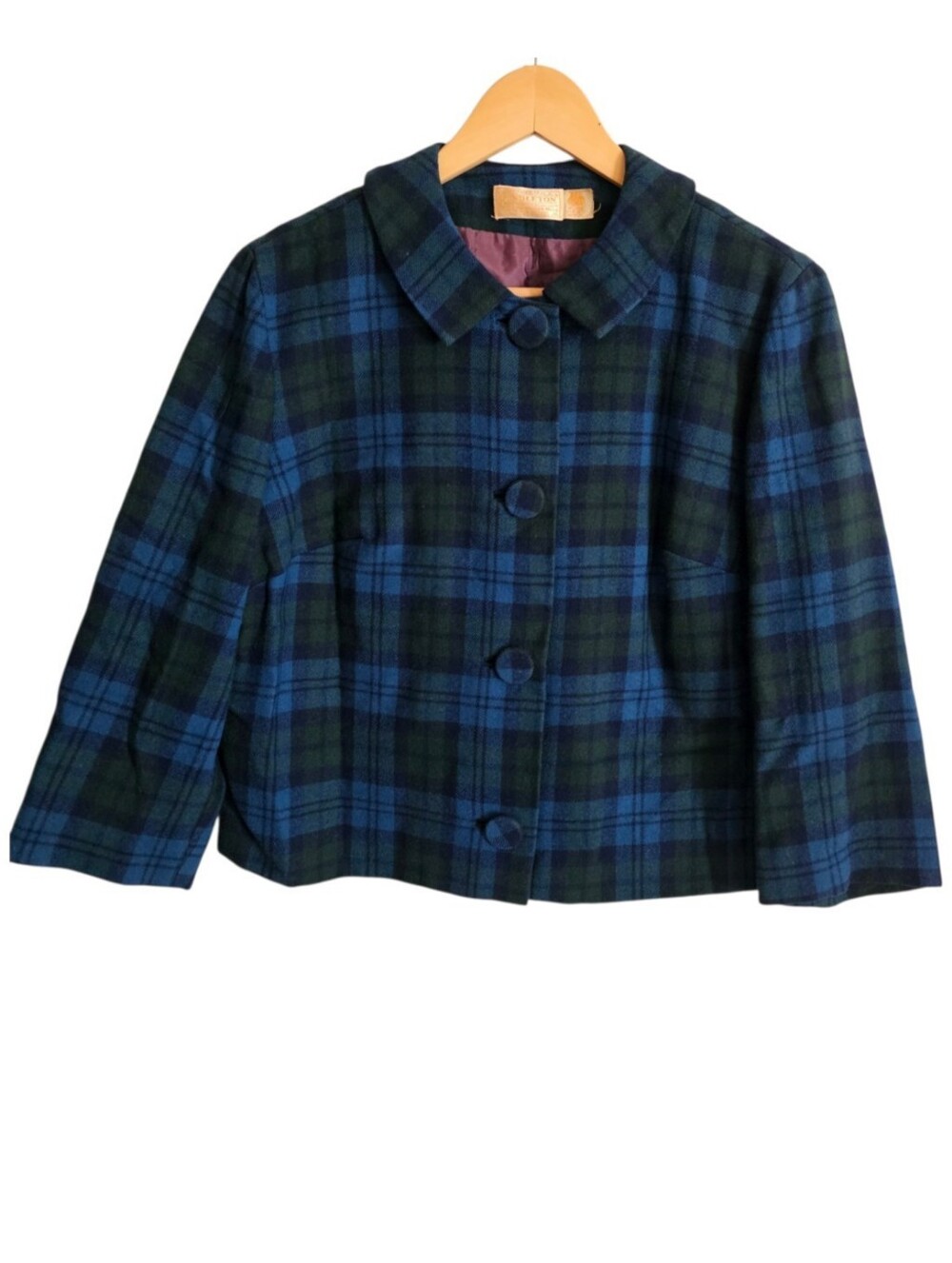 Vintage Pendleton Pure Virgin Wool Plaid Jacket Women’s Size 16 USA